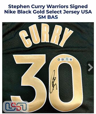 חולצה חתומה של סטפן קרי מיוחדת ונדירה מאוד. מהמהדורה היוקרתית Nike select. בצבע שחור וזהב במדי 
