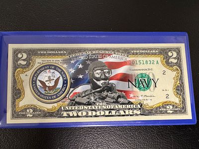 שטר מיוחד נדיר וחוקי של 2$ שיצא במהדורה מוגבלת לכבוד ה NAVY של ארה״ב