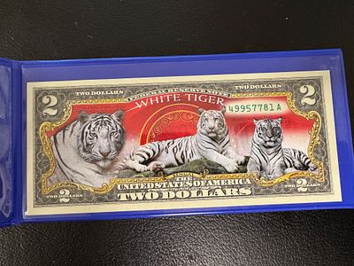 שטר מיוחד נדיר וחוקי של 2$ שיצא במהדורה מוגבלת White Tiger של ארה״ב