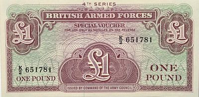 צפון אירלנד/אנגליה 1 פאונד 1962 שטר צבאי UNC!!!