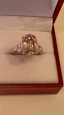 טבעת אבן סיטרין קוניאק ענקית! זהב גולדפילד 14 ק. טבעת זהה מזהב נמכרת באלפי דולרים רבים.