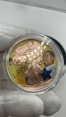 Silver Eagle Louis Armstrongלמביני עניין בלבד! לואי ארמסטרונג הנפקה מיוחדת ומוגבלת של אונקיית 