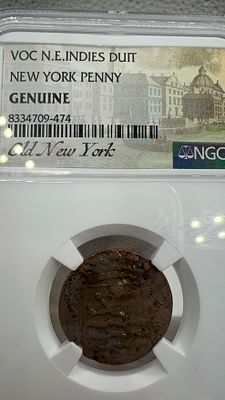 מטבע נדיר! ניו יורק פני- ניו ג'רזי 1787 - NGC. ניו יורק פני היסטורי נדיר: מטבע נחושת ניו ג'רזי 