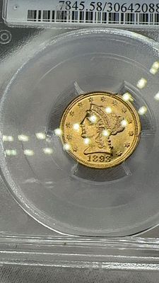 רק 12.5% עמלה! מטבע זהב! מדורג גבוה!$2.50 Liberty Head Gold Coin משנת 1893, והוא מדורג על ידי 