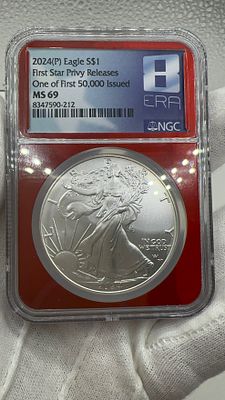 איגל כסף 2024 MS69. נדיר!🦅 מטבע **איגל כסף 2024** מהדורה מוגבלת! רק 50,000 יחידות הונפקו בלבד! 