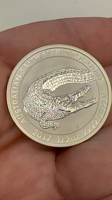 מטבע 1/2 אונקיית כסף טהור 999 נדירה ויפה/ התנין! חדשה! 50 סנט אוסטרלי. 🪙 מטבע ** 1/2 אונקיית 