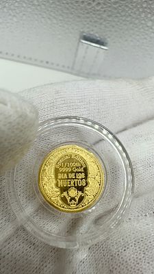 מטבע 1/100 אונקיית זהב טהור פיין 9999 ״יום המתים״. ✨ **מטבע זהב טהור** 9999! ✨ 1/100 אונקיה 