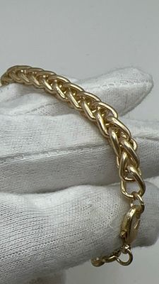 צמיד גורמט זהב גולדפילד מט 14 ק. ✨ **נוכחות עוצרת נשימה!** ✨ צמיד גורמט זהב גולדפילד צהוב מט 14 