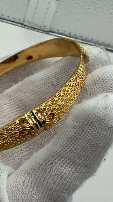 רק 12.5% עמלה! *צמיד דובאי 21 קראט בעבודת יד. *צמיד דובאי 21 קראט בעבודת יד | 17.36 גרם | עיצוב 