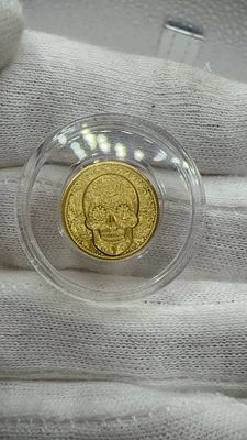 מטבע זהב 1/100 עוז 'יום המתים' מהדורה מיוחדת. 🌟 מהדורת זהב מיוחדת 1/100 עוז, **זהב טהור 9999**. 