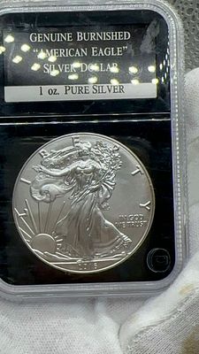 מטבע מיוחד American Silver Eagle (נשר אמריקאי מכסף) משנת 2016, בגרסת Burnished (מלוטש).אני 
