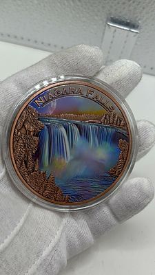 נדיר! 5 אונקיות נחושת טהורה וצבעונית! ניאגרה פולס. 🌊 5 אונקיות נחושת טהורה 9999 **נדיר** עם נוף 