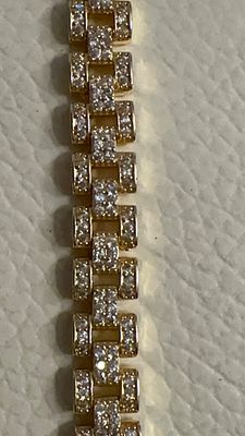 💎✨ תכשיט צמיד **יוקרתי** משובץ קריסטלים מנצנצים בזהב גולדפילד ! ✨💎 עיצוב **מרהיב** שמושך את 