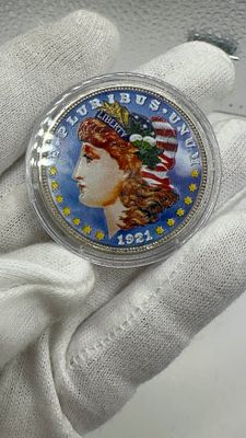 נדיר! לא בנמצא! מטבע חירות 1921. נדיר! מטבע "חירות" 🇺🇸 משנת 1921. צבעוני משני צידיו! לא רגיל! 