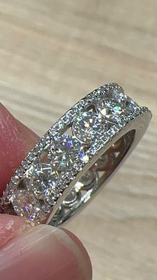 ✨טבעת כסף סטרלינג מרהיבה!💍 **4.14 קראט** מואסנייט, ניצוץ עוצר נשימה💎 בגימור VVS D Color. מידה 