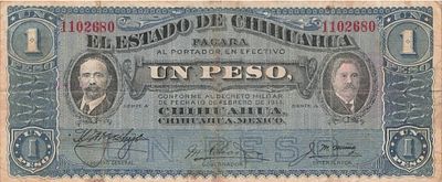 מקסיקו 1 פסו 1914 שטר גדול מאוד