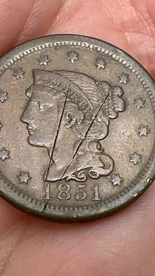 💎 **מטבע וינטג' נדיר** משנת 1851! 🌟 פריט אספנים משובח עם היסטוריה, מושלם להעשיר כל אוסף או 