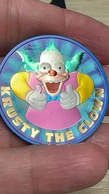 כסף טהור 9999 צבעוני! אונקיה! מטבע קראסטי הליצן. קבלו את **קראסטי** 🤡 על מטבע אספנות מרהיב! ✨ 