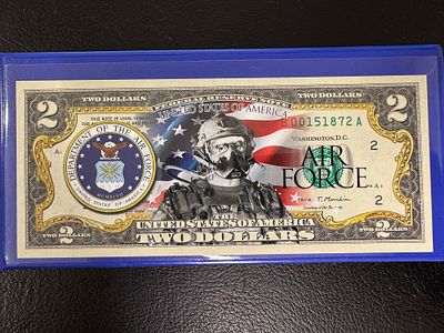 שטר מיוחד נדיר וחוקי של 2$ שיצא במהדורה מוגבלת לכבוד ה Air Force של ארה״ב