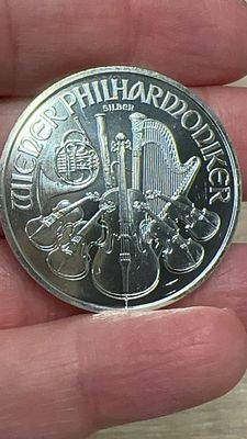 אונקיית כסף טהורה 9999 - פילהרמונית וינה. מטבע כסף 🎼 **נדיר** של הפילהרמונית הוינאית! 🇦🇹 