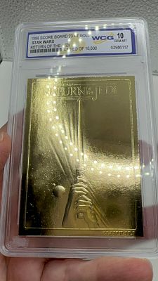 Star Wars Return of the Jedi Gold קלף אספנות נדיר - Card. 🌟 נדיר! קלף זהב 23 קראט מסדרת **מלחמת 