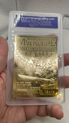 קלף מיקי מנטל זהב 23K. 💎 קלף נדיר של **מיקי מנטל** בציפוי זהב טהור! ⚾️ פריט אספנים **ייחודי 