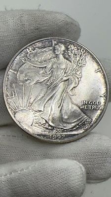 איגל כסף 1992. 🦅 מטבע **איגל כסף אמריקאי** משנת 1992! הזדמנות לאספנים 💰. יופי היסטורי ✨ במחיר 
