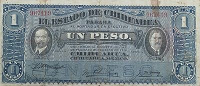 מקסיקו 1 פסו 1914 שטר גדול מאוד