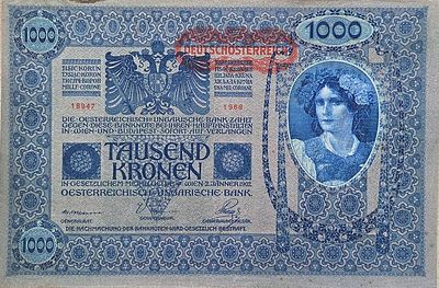 האיפריה האוסטרו - הונגריה 1000 קרון 1902 XF++, שטר ענק!!