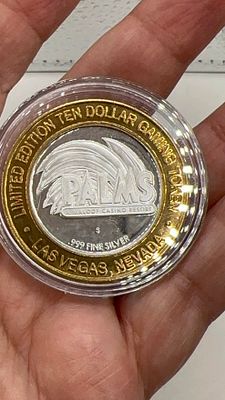 נדיר ביותר! לא בנמצא! היישר מכספת בלאס וגאס! אסימון כסף Palms Las Vegas. 🌟 אסימון **נדיר** של 