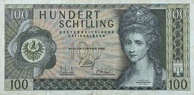 אוסטריה 100 שילינג 1969 מצב מעולה , שטר יפה!!