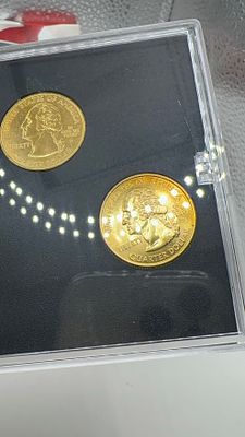 נדיר! מארז מטבעות גירסת ציפוי זהב 24 ק. 2001. 🌟 סט מטבעות אמריקאי **נדיר** בציפוי זהב 24 קראט! 