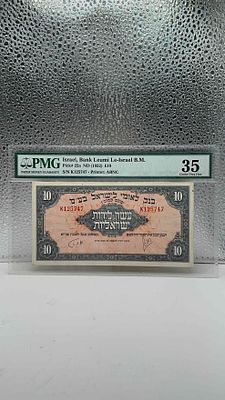 10 לירות - 1952
מדורג 35! ע״י PMG!. 🇮🇱 שטר נדיר משנת 1952! 🏦 **10 לירות ישראליות** בעיצוב 
