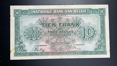 בלגיה 1943
שטר די נדיר ומבוקש 10 פראנק שטר במצב מעולה !