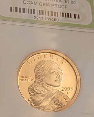 מטבע 1$ אינדיאני סקאגוואה 2006 סן פרנסיסקו (S) מוזהב בגימור פרופ. מגיע במחזיק לשמירת האיכות 