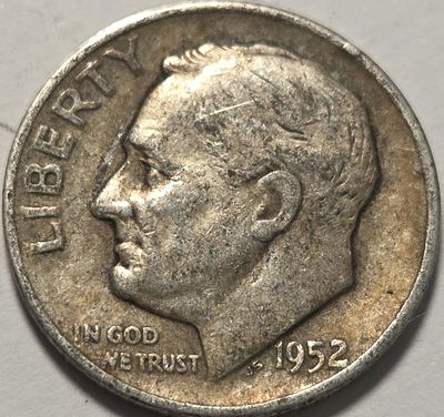 ארה"ב 1 דיים 1952, כסף!!