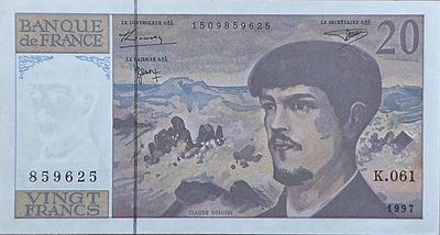 צרפת 20 פרנק 1997 UNC סדרה יפייפיה