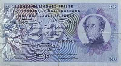 שוויץ 20 פרנק 1973