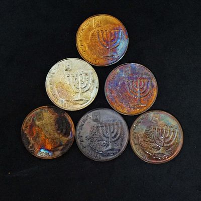 Israel-6 Coins-10 Agorot-With very very nice Patina-UNC(40)