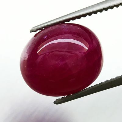 --4.22ct Superb! 9x7.49mm Oval Cabochon Natural Red Ruby Mozambique, Africa