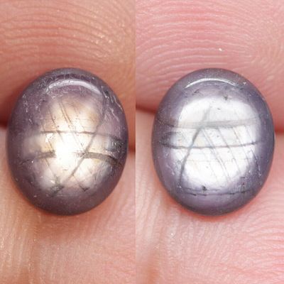 2.86 Ct. Star Ruby Natural Oval Cabochon Purplish Red 6 Rays Unheated Madagascar 9.2x7.6