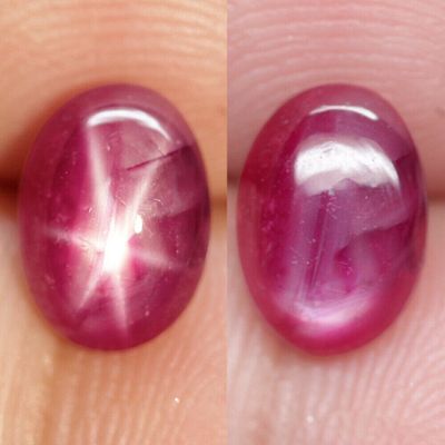 -2.66 Ct. Star Ruby Natural Oval Cabochon Pinkish Red 6 Rays Amazing Madagascar 8.2x6.7 mm