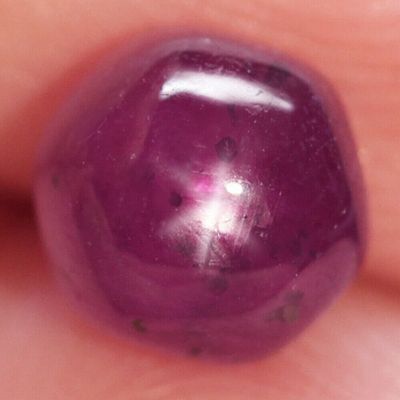 3.24 Ct. Star Ruby Natural Oval Cabochon Purplish Red 6 Rays Unheated Madagascar 7.2x7.4 mm