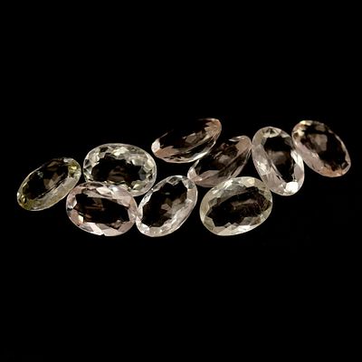 -5.82 CT. NATURAL 9PCS LIGHT PINK MORGANITE BRAZIL OVAL 7.1x5.2 mm