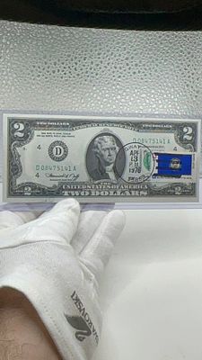 נדיר! ממכירה פומבית בארה״ב. 
2 דולר 1976 - חותמת דרום דקוטה. 💰 שטר 2 דולר נדיר משנת 1976! 🇺🇸 