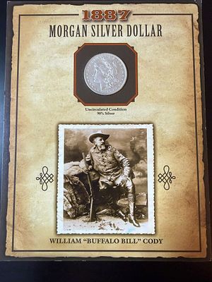 עלה כעת! 1. **פריט אספנות נדיר ומיוחד דולר מורגן משנת 1887 של וילאהם קודי המכונה ״ באפלו ביל ״ 