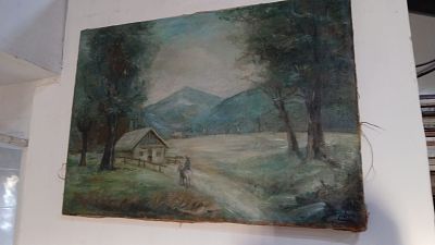 לאון פטילון הצייר הקדוש ציור שמן על בד מידה 68 על 49