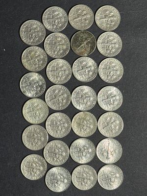 מקבץ 27 מטבעות דיים רווזולט ארה"ב שנים שונות מצבים שונים