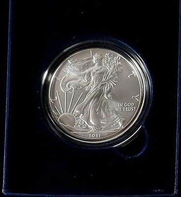 אונקיית כסף פרוף! אמריקאן איגל 2011 במארז המקורי!. oz, American Silver Eagle. 
.999 Fine. 