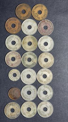 מיקס של מטבעות פלשתינה בערכים שונים מצבים ושנים שונות